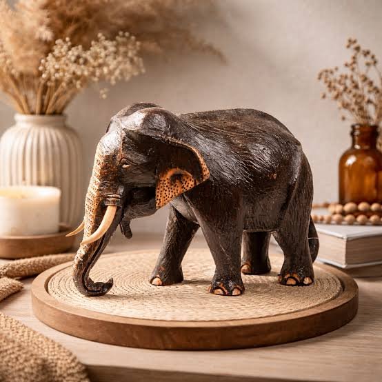 Hand Carved Wooden Elephant